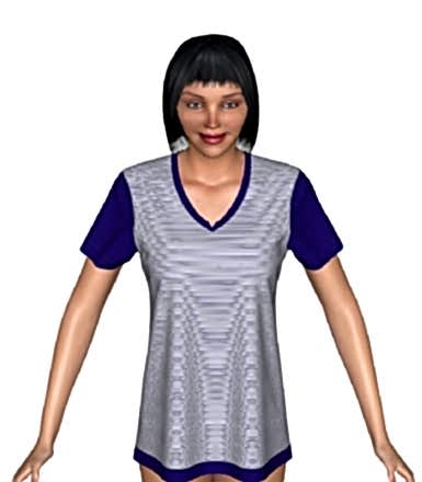 Enine Çizgili Koyu Mavi Pijama Üstü