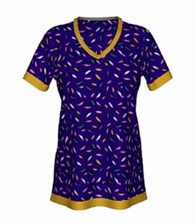 Yaprak Desenli Koyu Mavi Pijama Üstü